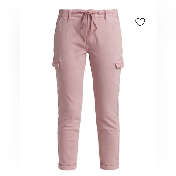 PAIGE CHRISTY VINTAGE GARDEN ROSE PINK DENIM HIGH RISE CARGO JEANS NWT SIZE 10 - Picture 3 of 13